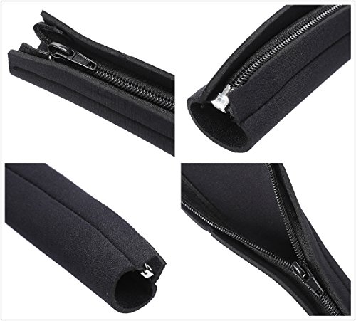 LEADSTAR 5er Pack 50 cm Kabelschlauch Flexible Neoprene Kabelkanal Kabel Management mit Reißverschluss Schwarz - 5