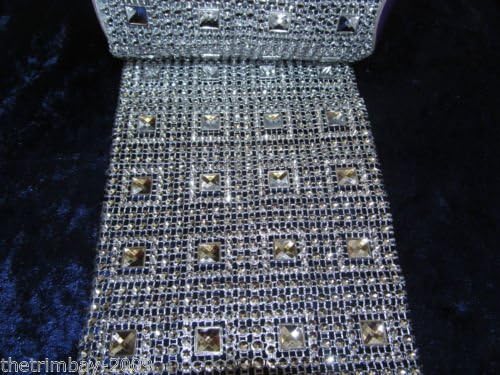 Diamond Mesh - 4.5" Wide (11.25 cm) - Cube- Silver- £4.99 for 36 inches