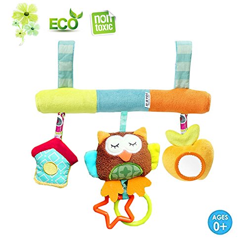 Preisvergleich Produktbild Kleinkindspielzeug Beschwichtigen Schlaf Spielzeug / Kinderwagen / Bett / der Spielzeugauto-Drehmaschine hängenden Baby Rasseln, Morbuy ab 0 Monate Maße: 25*26cm lang (Eule)