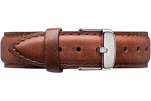 Daniel Wellington Classic St Mawes Cinturino Unisex Adulto, 18mm, in Pelle, Marrone/Argento