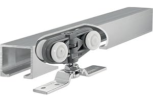 GEZE Rollan 40 N skjutdörrsbeslag, kompletta system för skjutdörr med löpskena (dörrbredd 51–70 cm, styrrör 115 cm)