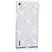 Produktbild Schön Zubehör Set für Huawei Ascend P7 Ultra Thin Dünn Glitter Glitzer Ultraleicht Plastik Luxury Matter Bumper Case Premium Matt Cover - Sunroyal Strass Diamant PC Hart und Haut Schutzhülle Luxus Kristall Shining Hard Back Cover Schale Handy Tasche Etui Hülle Schale, Silber