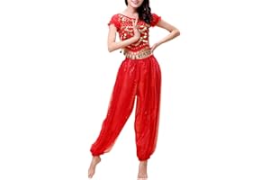 YAZHED Frauen Indien Bauchtanz Kostüm Cosplay Karneval Tänzerin Anzug Bollywood Arabisch Tanzen Leistung Kostüm