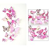 12 St Motiv PVC-Aufkleber Schmetterling Deko 3D-Aufkleber (Rose) - 3