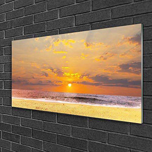 Acrylic Glass Print Wall Art by Tulup 100x50cm Print on Plexiglas® Decorative Wall Picture behind Plastic / Acrylic Glass Image Theme: Sea Beach Sun Landscape