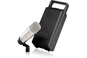 Behringer C-1 Micrófono de condensador (de estudio, XLR, 100 Ω, 40 Hz - 20 kHz), color plata