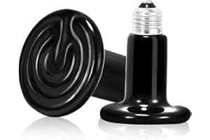 yotutun 2 Pezzi Lampada Riscaldante in Ceramica, E27 50W Emettitori di calore in ceramica, Lampadas riscaldante rettili, Rettile Lampada a Infrarossi Riscaldantes per lucertole serpenti gatti