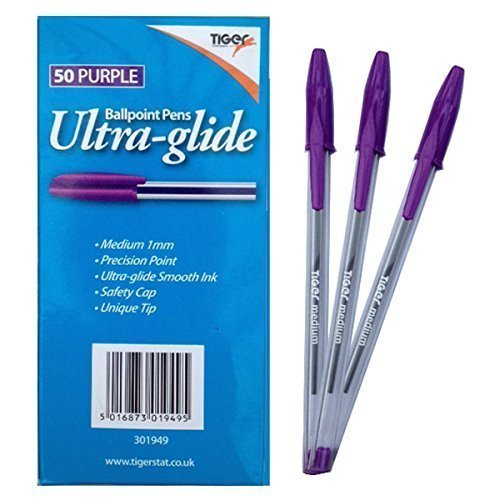 Tiger violett Tinte, ultra-glide Kugelschreiber (Box 50 Stück lila)