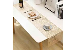Ablieve Gold Hollow PVC Table Runner, 1 Pack, for Holidays, Wedding Decoration, Parties and Everyday Décor 30x150cm
