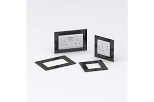 PLEXICO Double/Single Socket Switch Surround/Acrylic Finger Plate (Double, Black)