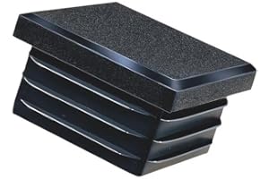 NIMA PARTS Lot de 4 bouchons à lamelles carrés - Fabriqué en Allemagne - Couvercle de tube en plastique de qualité supérieure - Bouchons d'extrémité, capuchons, patins - Carré (40 x 40 mm, 4)