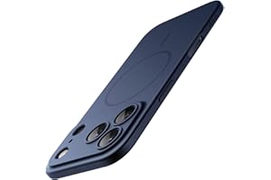 JETech Coque Magnétique Fine pour iPhone 17 Pro Max 6,9 Pouces, Compatible avec MagSafe, Étui Housse Ultra-Mince Minimaliste avec Mat et Protection Complète d'Objectif Caméra (Bleu Foncé)