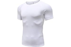 HOLURE Men's (1 or 3 Pack or 5) Cool Dry Compression Short Sleeve Sports Baselayer T-Shirts Tops