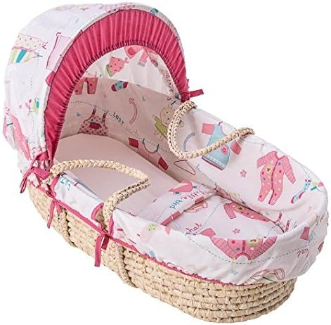Cosy and Colourful Maize Moses Basket - Cute Shades of Pinks Colours and Adorable Motifs
