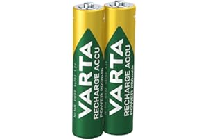 VARTA Batterie ricaricabili AAA Rechargeable Ready2Use precaricata Micro Ni-Mh (pacco da 2, 800mAh), ricaricabile senza effetto Memory - pronta all'uso