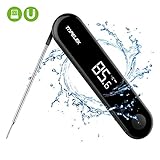 【Leistungsstark IPX7 Wasserdicht】 Dem IPX7 Standard gemäß ist das Thermometer wasserdicht und kann mit Wasser gespült werden. Das Thermometer hat eine längere Lebensdauer als die normalen Thermometer auf dem Markt, besonders wenn es häufig in feuchten Umgebungen wie der Küche verwendet wird.