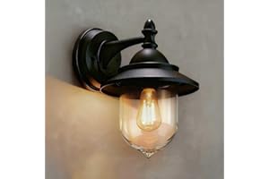 EBION Coach Lantern Outdoor Wall Lights,Traditional Vintage Retro Outside Garden Porch Light,Black Outdoor Lanterns Wall Lamp for Patio Porch Garden Corridor Doorway,(Bulbs not inc.),