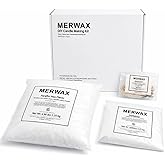 Merwax Parafin Mum Yapım Seti &ndash; 2,25 kg Parafin, Stabilizat&ouml;r, Pamuk Fitiller ve Yapıştırıcı ile P&uuml;r&uuml;zs&uuml;z Mum Yapım Seti