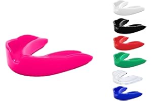 SKT SOUQ Premium Mouth Guard, Adults and Junior Gum Shield with case, Mouthguard for Jaw Protection in Contact Sports, Boxing,MMA Rugby, Football,Karate and Martial Arts (Pink, Junior)