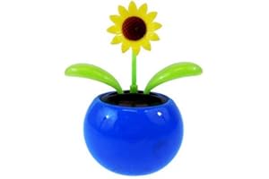 Uteruik Solar Powered Dancing Flower Sunflower Office Desk & Car Décor, 1pcs