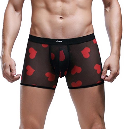 Sansee Mens Fashion Breathable Net Garn Flat Sexy Unterwäsche (XXL, Schwarz) - 2