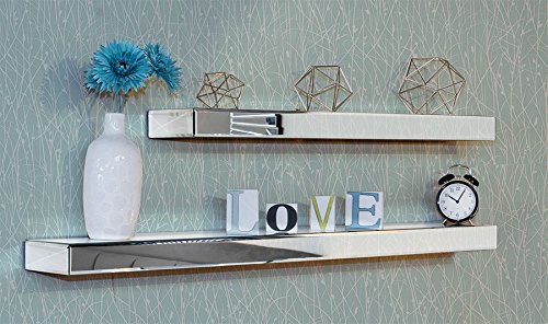 MY- Furniture luxurioeses verspiegeltes Haengeregal mit Ablage (120cm x 15cm x 6cm) - 2