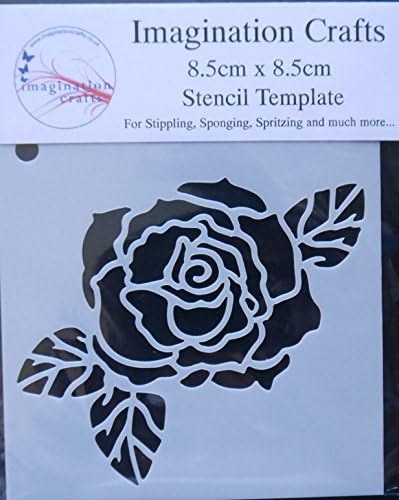 Imagination Crafts Mini Stencil ROSE FLOWER 3.5 x 3.5" (8.5cm)