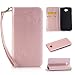 Produktbild Nancen Nokia Microsoft Lumia 640 (5 Zoll) Handyhülle, Luxus Rosegold Prägung Schmetterling und Blume Muster Flip Case PU Leder Tasche Ledertasche Etui Protective Schale Bookstyle Schutzhülle mit Standfunktion und Invisible Magnetverschluss