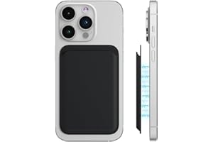 LYQNIHOB Portefeuille magnétique pour iPhone, 1 pièce - Compatible et antidérapant, Doté d'un porte-cartes et d'un système RFID avec aimant, Conçu en PU pour stocker jusqu'à 2 cartes, Couleur noir
