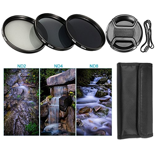 BPS Filtre ND Densit   Neutre 52mm ND2 ND4 ND8   Bouchon d Objectif Avant Snap-On  Sac de Filtre pour Canon Nikon Sony Pentax Olympus et les Autres Reflex Num  rique avec 52 mm Filetage de lentille
