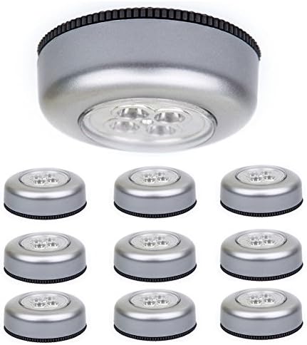 Beauty360 LED Battery-powered Wireless Night Light Stick Tap Touch Lamp Light for Under Cabinets, Pantries, Storage rooms, Vehicles 10 Pack