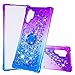 Produktbild Shinyzone Handyhülle für Samsung Galaxy Note 10 Pro,Samsung Galaxy Note 10 Pro Hülle Flüssig Glitzer mit Ring Ständer,Frauen Treibsand Gradient TPU Bumper Rückseite Schutzhülle,Lila Blau
