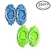 Produktbild Coolper 2 Paare Putzhausschuhe mit reinigender Mikrofaser-Sohle,mop Slippers,Wischmopp-Optik 21*11cm,Gr. 35-43,Grün,Blau