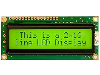 Robocraze Lcd 16X2 Yellow Backlight Alphanumeric Display | LCD Module compatible with Arduino, Raspberry Pi, Microcontroller - (Green) - (Pack of 1)