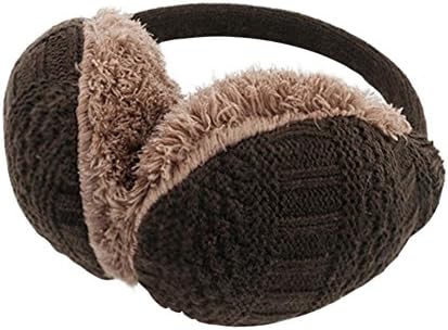 Dizoe Plush Earmuffs Unisex Cable Knit Earwarmer Headband Ear Protector Adjustable
