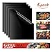 Produktbild BBQ Grillmatte, Korostro BBQ Grillmatten 5er Set Antihaft Grill-und Backmatte wiederverwendbar Grillmatte zum Grillen und Backen Schwarz 40x33 cm - 5er Set