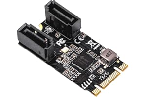 IO Crest M.2 22x42 to SATA III 2 Ports Adapter Card (Jmicro Chipset), Add Two SATA 3.0 Devices to Any M.2 2242 Slot