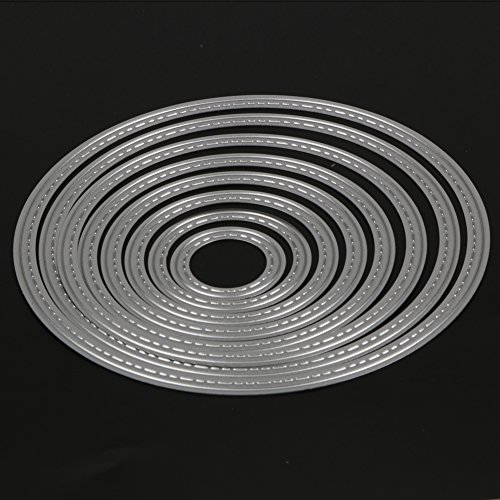 Demiawaking 8Pcs Kreis Metall Form Schneiden Schablonen DIY Sammelalbum Dekor Papier Karten, Metall Buchzeichen , Metall Lesezeichen als Geschenk fuer Freunde (11) - 4