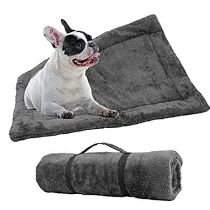 Downtown Pet Supply Self-Heating Thermal Crate Mats with Handle, Warming Kennel Pads for Dogs, Cats, and Pets (Grey, Small)