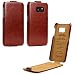 Produktbild Urcover Flip Cover kompatibel mit Samsung Galaxy S7 Handy Schutz-Hülle Braun | Fashion Klapp Tasche | Smartphone Zubehör Case