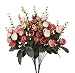 Produktbild Künstliche Seiden-Blumen mit Stielen und Blättern von Houda, Rosen, Hochzeits-Dekoration, Sträuße, 2 Stück Pink Coffee