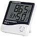 Produktbild anpro Digitales Innen-Temperatur Luftfeuchtigkeit Meter mit Wecker, LCD Hygrometer Thermometer Monitor für Zuhause, Büro schwarz / weiß