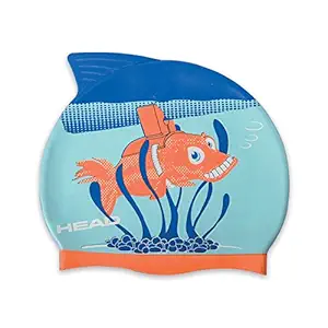 Head Swim Cap Meteor Character Cartoon Kids | Waterproof Unisex Premium Swimming Cap | High Elasticity Swim Cap (Royal Orange)