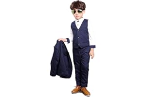 GELing 4 Teilig Kinder Anzug Junge Bekleidungsset Gentleman Hochzeit Anzüge Jacke + Weste + Hose + Fliege