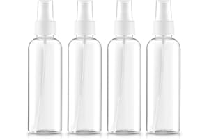 Beito 4Pcs Flacon Spray Vide 100ml Vaporisateur Fine Brume de Voyage Bouteille Transparent en Plastique Contenant Liquide pour Cosmétique