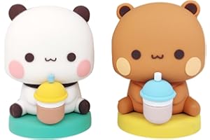 CFYYFC Bubu Dudu Kuscheltier, Bubu Dudu Wackelfigur Auto, Dudu Niedliche Armaturenbrett Dekoration,Sammlerstück Tischdekoratio,Panda-Bär-Figur, Schreibtischdekoration,Niedliches Auto-Dekor (2pcs-01)