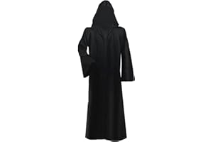 LUKYLUM Umhang mit Kapuze Herren Damen Mittelalter Robe Kostüm Herren Schwarzer Kapuzenmantel mit Ärmel Cape Erwachsene Kapuzenumhang Mantel Fancy Dress Costume für Halloween Karneval Cosplay