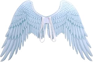 Bullpiano Angel Feather Wings for Adults Teens,White Angel Wings Costume with Adjustable Straps,Halloween Costume Props,Halloween Decoration (B)