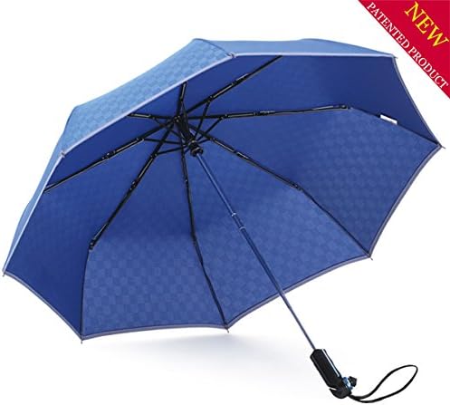 Car Escape Umbrella, AIGUMI Six-in-one High-intensity Rain And Shade Multi-function Automatic Opening And Closing Safety Umbrella Waterproof Windproof Reflective Warning Broken Window (Blue-2)