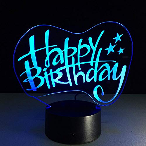 Preisvergleich Produktbild 3D NachtlichtHappy Bthday 3D Nachtlicht Bluetooth Speakermazing Bthday Geschenk